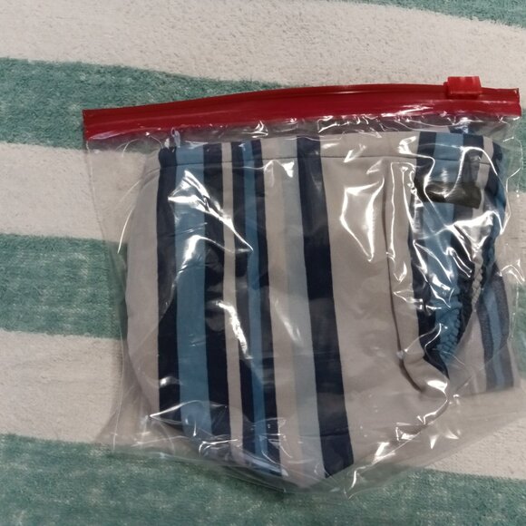 (Pre-Owned) RARE VINTAGE HOM SWIM BRIEF, SIZE 32", BLUES LIGHT-GRAY STRIPES (*) - Picture 7 of 7